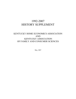 HISTORY ADDENDUM - Kentucky Association of Family