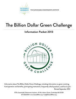 announcements - Billion Dollar Green Challenge