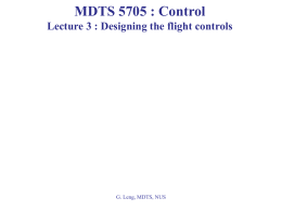 Lecture 3 : Designing the flight controls
