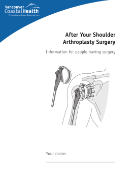After Your Shoulder Arthroplasty Surgery