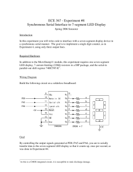 ECE 367 - Experiment #8 Synchronous Serial Interface to 7