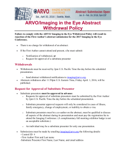 ARVO/Imaging in the Eye Abstract Withdrawal Policy