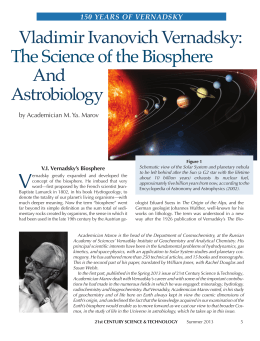 The Science of the Biosphere And Astrobiology