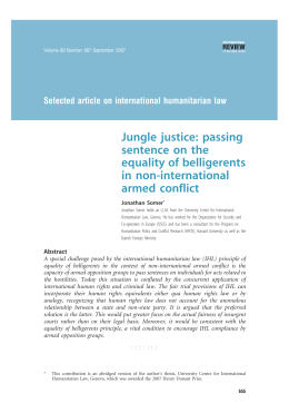 Jungle justice: passing sentence on the equality of belligerents in