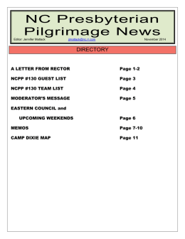 Pam Monroe - NC Presbyterian Pilgrimage