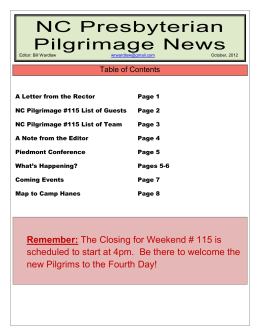 NC Presbyterian Pilgrimage News