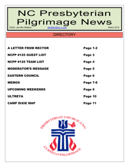 NC Presbyterian Pilgrimage News