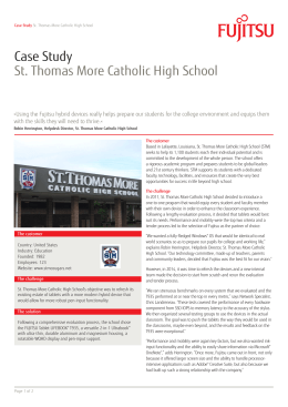Case Study St. Thomas More Catholic High School