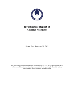 Investigative Report of Charles Monnett