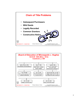Chain of Title Problems - University of Houston Law Center