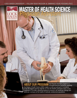 Lock Haven University Physician Assistant Program Brochure