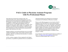PAEA Guide to Physician Assistant Programs with Pre