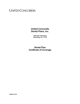 United Concordia Dental Plans, Inc. Dental Plan Certificate of