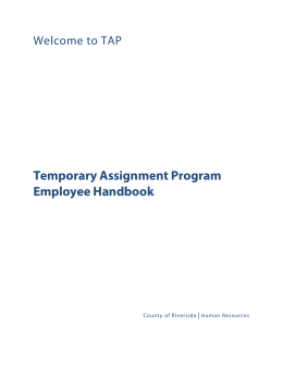 TAP Employee Handbook - Human Resources > Home