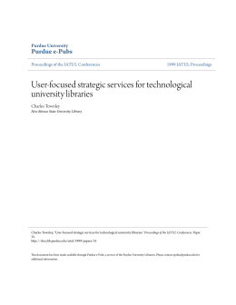 User-focused strategic services for technological university libraries