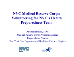 Medical Reserve Corps/NYC