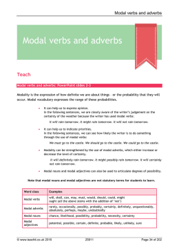 Modal verbs and adverbs