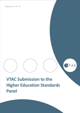 VTAC Submission to the Higher Education Standards Panel