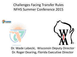 Challenges Facing Transfer Rules NFHS Summer Conference 2015