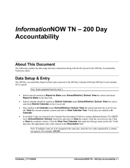 InformationNOW TN - 200 Day Accountability