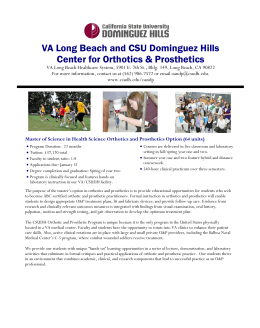 VA Long Beach and CSU Dominguez Hills Center for Orthotics