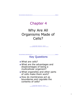 Chapter 4 Why Are All Organisms Made of Cells?