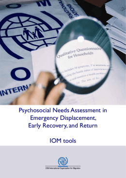 Psychosocial Needs Assessment in Emergency