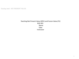 Net Present Value (NPV) and Future Value (FV)