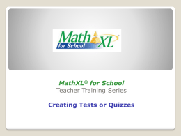 Creating Tests or Quizzes
