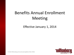 Wittenberg University Health Care Plan Review