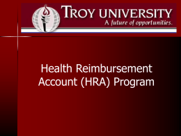 What is a HRA? - Troy University