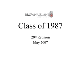 Class of 1987 - Brown Alumni Association