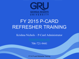 P-Card Allocation Review and Refresher