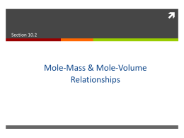 10.2 Mole-Mass and Mole-Volume Relationships