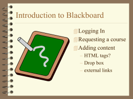 Introduction to Blackboard