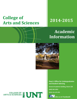 2014-2015 College of Arts and Sciences Academic Information