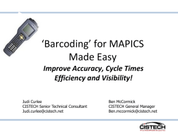 Barcoding Made Easy with MAPICS 3-21-11