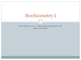 Stoichiometry I