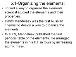 5.1-Organizing the elements - Environmental-Chemistry