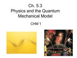 Ch. 5.3 Physics and the Quantum Mechanical Model