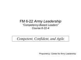 FM 6-22 Army Leadership “Competency