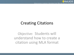 MLA Format - Laureate International College