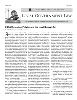 E-Mail Retention Policies and the Local Records Act