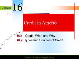 Chapter 16 Credit in America