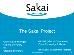 The Sakai Project