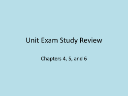 Unit Exam Study Review