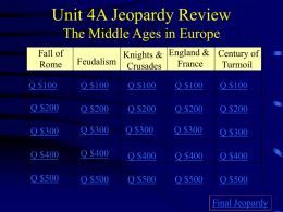 Unit 4A Jeopardy Review