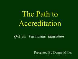 The Path to Accreditation