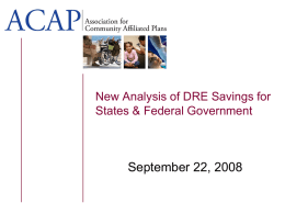 Ten Year Savings in ACAP States