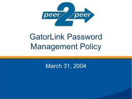 GatorLink Password Management Policy